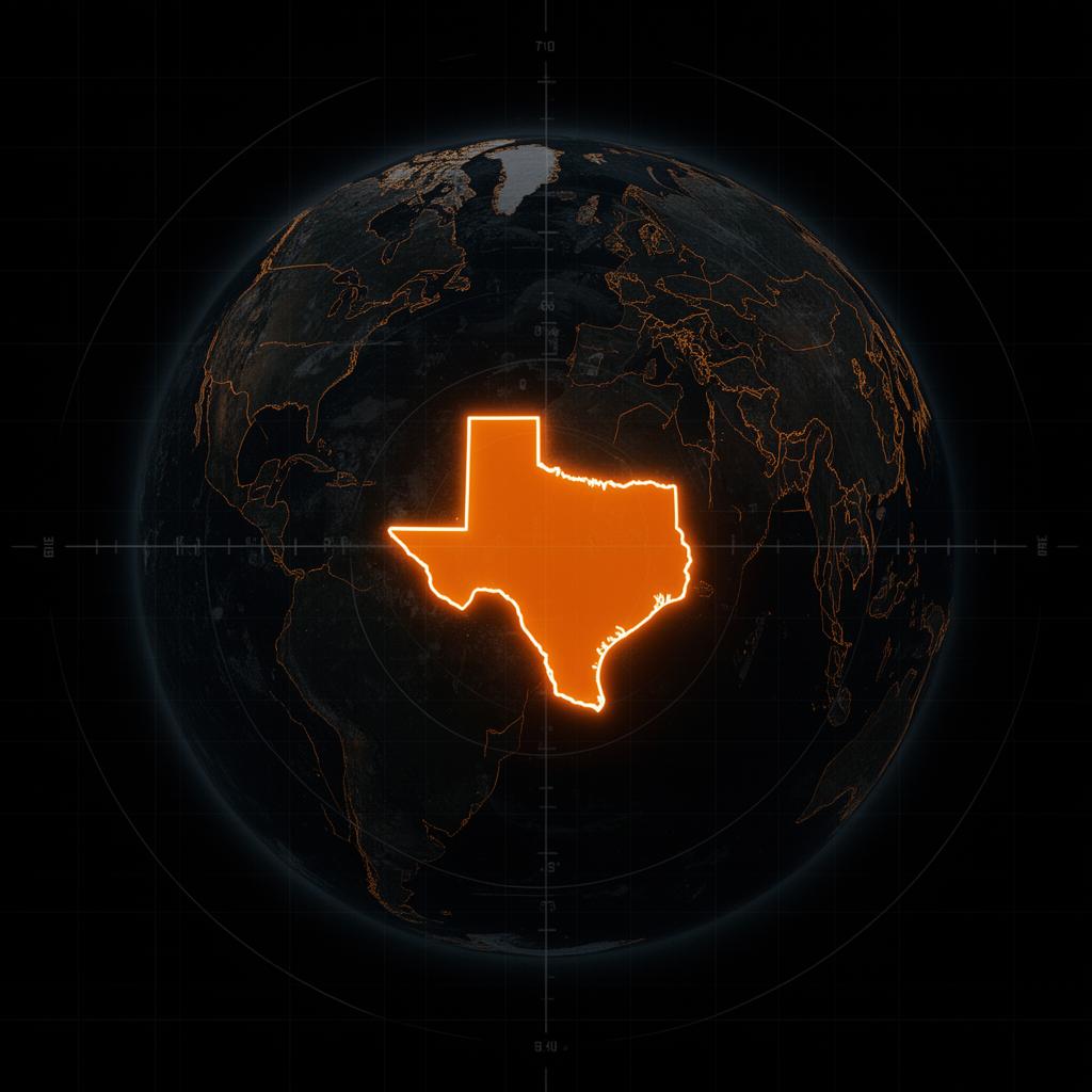 Tactical globe highlighting Texas — Black Ops Pest Control coverage zone